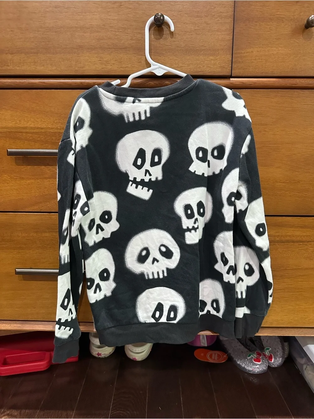 H&M Kids Black Pullover with White Skull Print